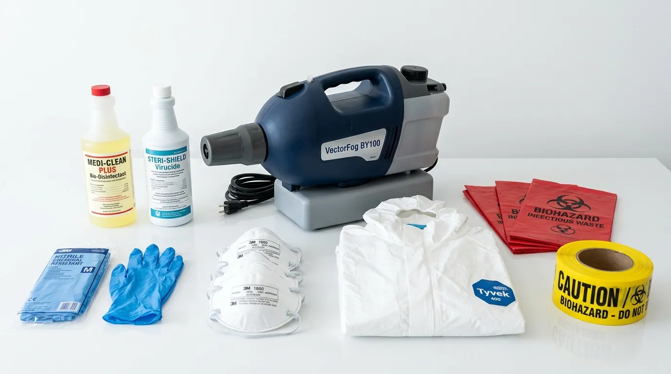 Professional biohazard remediation crew working in Darien